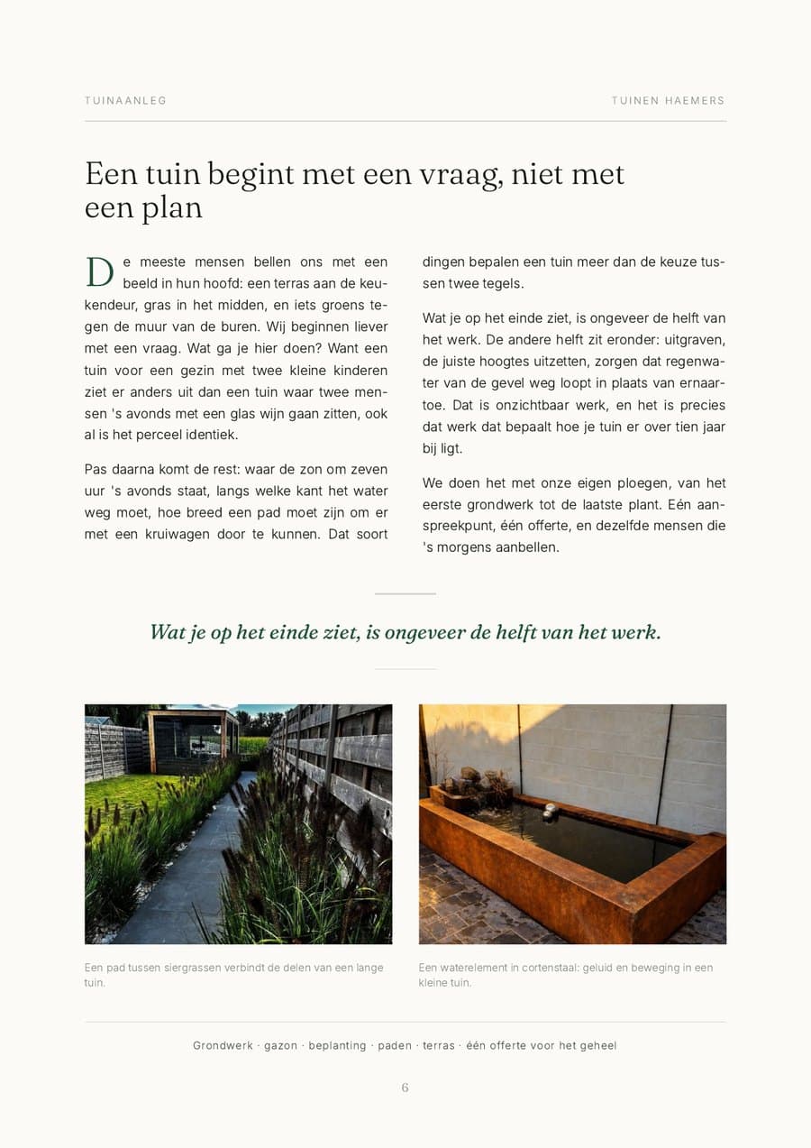 Een bladzijde uit het hoofdstuk over tuinaanleg